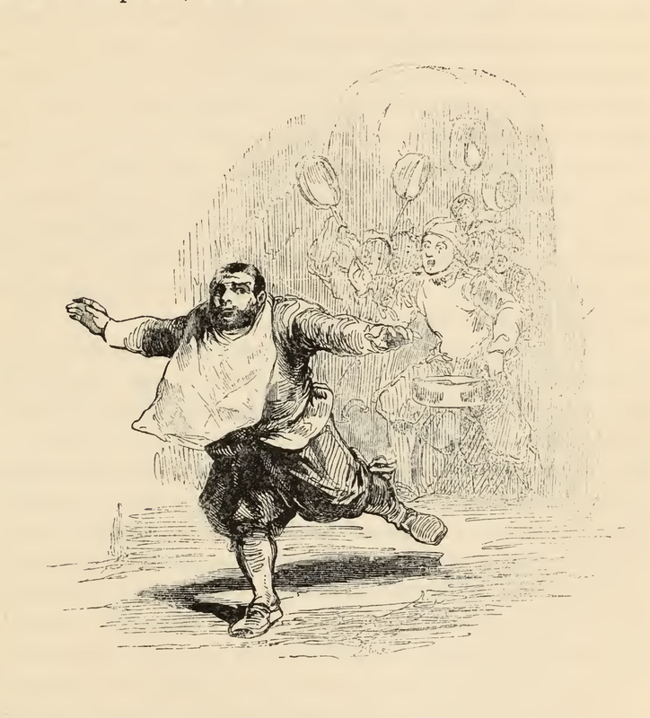 [Of How Sancho Rushed to the Hall When He Was Chased by Kitchen Servants]
