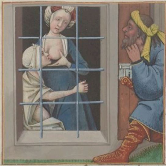 Une jeune femme romanie qui donna la mamelle a sa mere