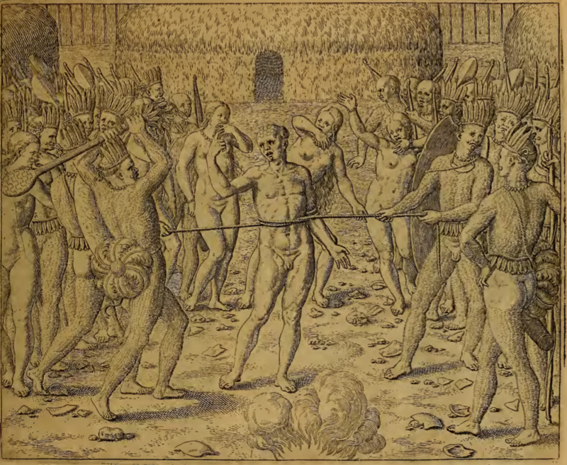 [A captive man is executed by the Tupinambá]