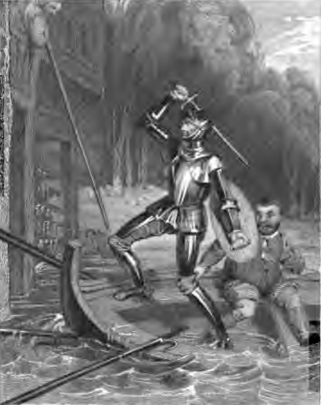 [Of How Don Quixote Tried to Defend his Boat from the Millers]
