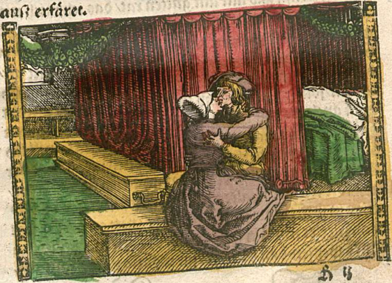 [Act XVII – Calisto and Melibea (?) Locked in Embrace]