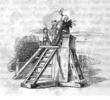 [The Lilliputian Emperor addresses Gulliver]