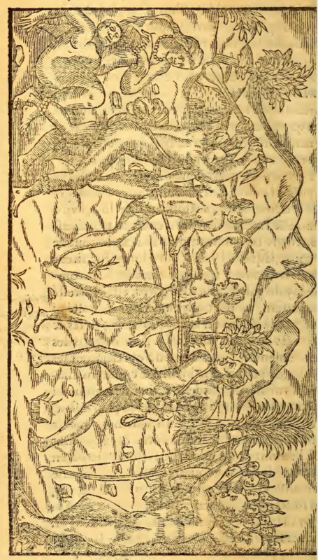 [A group of Tupinambá people take a man captive]