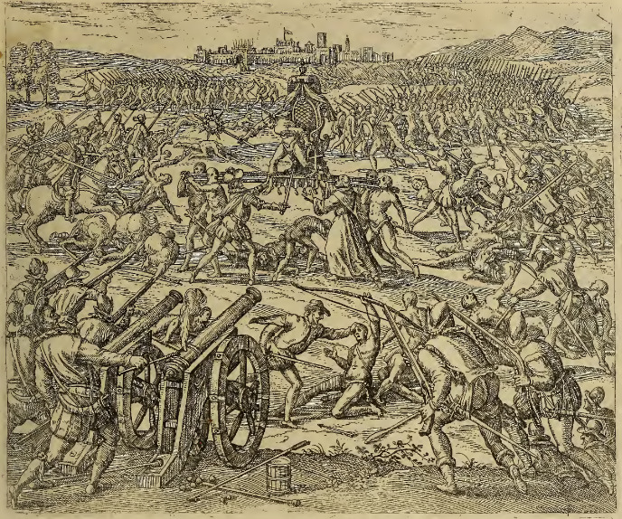 Atabaliba König in Peru wirdt von dem Francisco Pizarro gefangen.