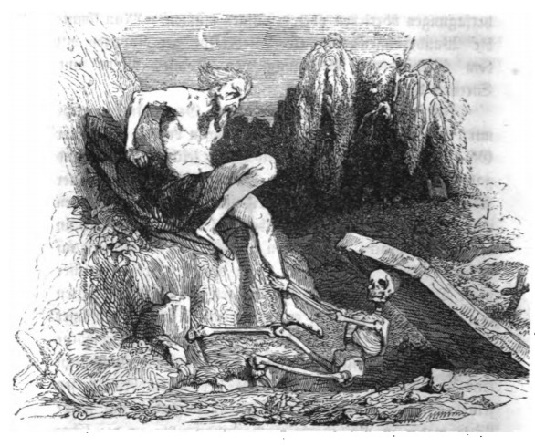 [Depiction of a human resisting death]