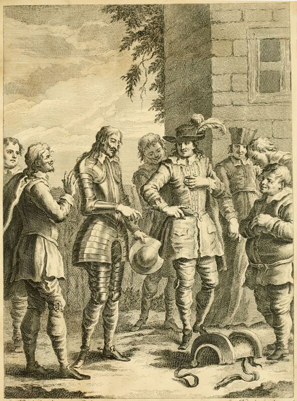 [Don Quixote insists the barber's basin is Mambrino’s helmet]