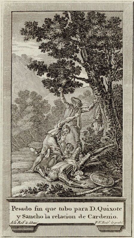 Pesado fin que tubo para D. Quixote y Sancho la relacion de Cardenio