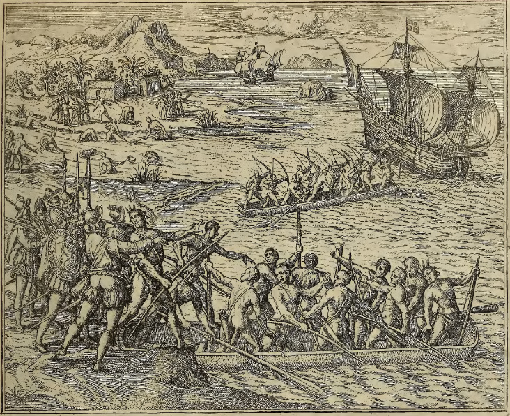 Die Spanier reißen die Indianer in der Insel Cubagua durch eine Practick an die Frantzosen.