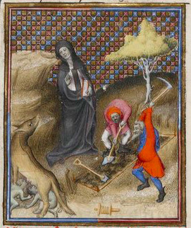 La vestale Rhéa Sylvia, qui a mis au monde Romulus et Rémus, ici allaités par une louve, est enterrée vivante