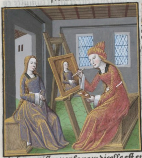 [Irene Painting a Portrait of a Girl]