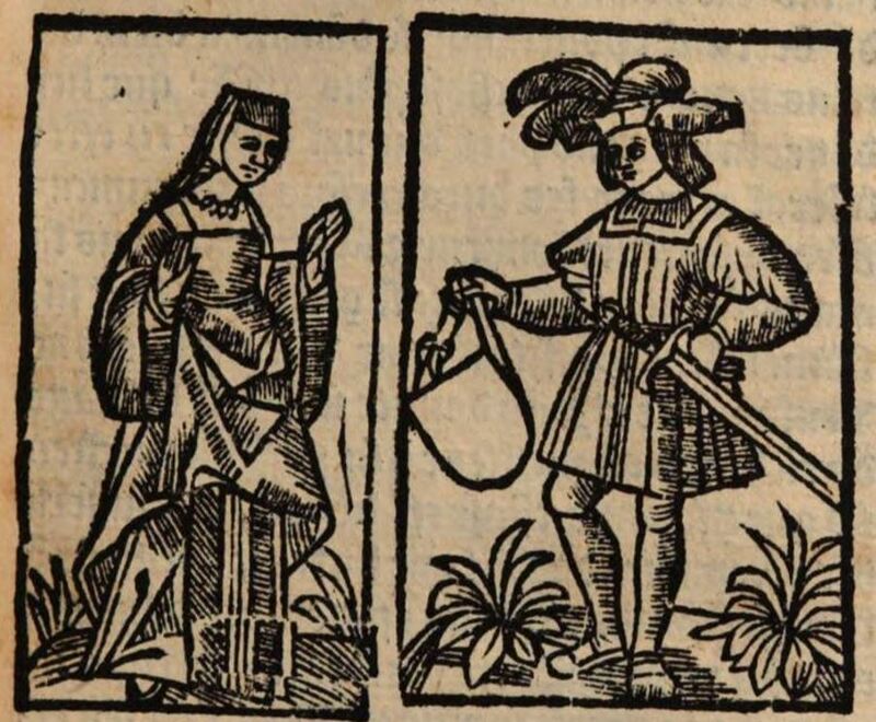 [Act II – Celestina (?) and Calisto (?)]