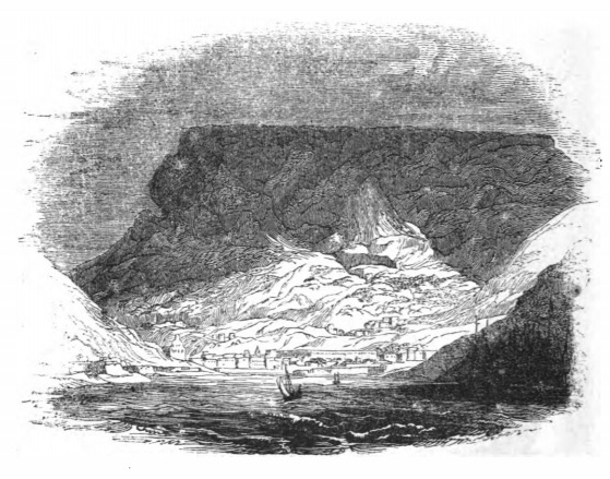 [Gulliver sails into the harbour of Brobdingnag]