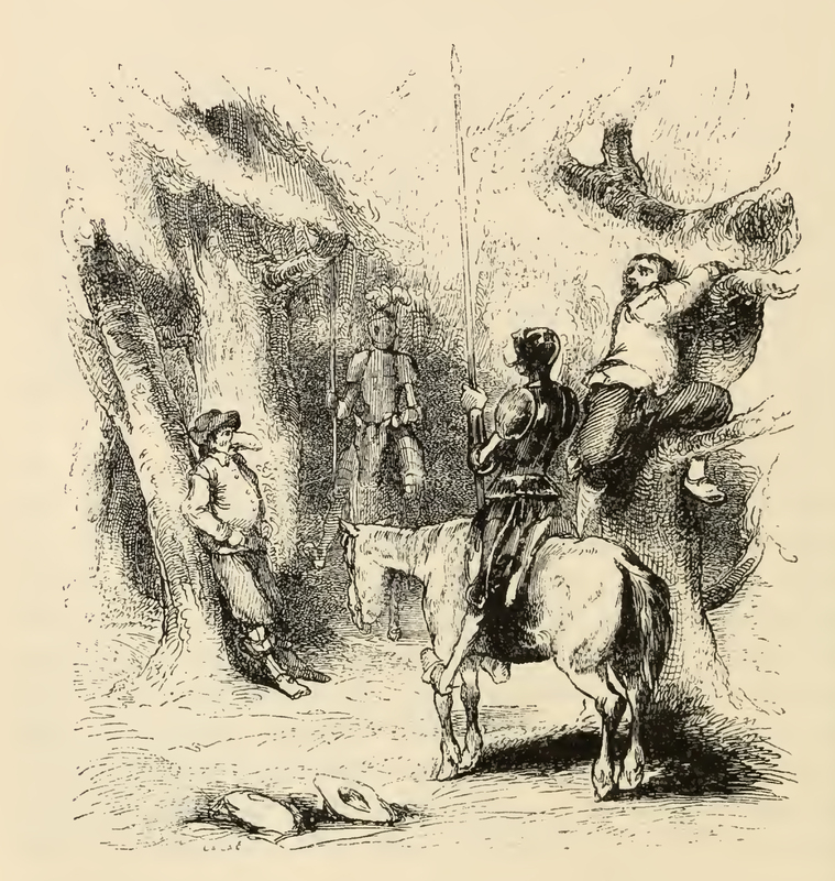 [Of How Sancho Panza Was Frightened by the Squire of the Woods' Nose]
