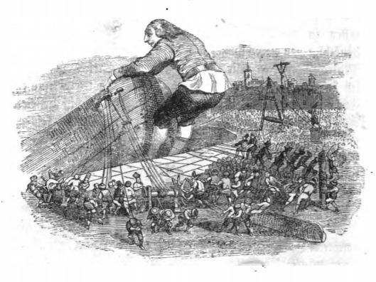 [Gulliver brings the boat onto the shores of Blefuscu]