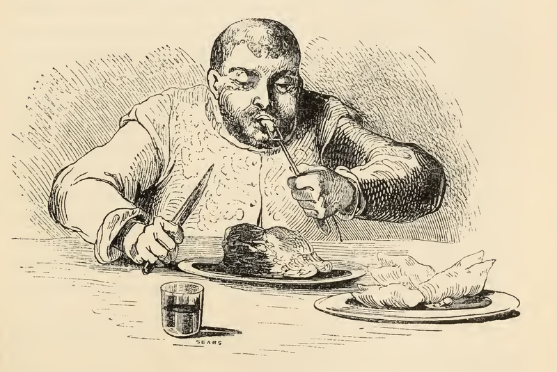 [Sancho Panza Eats Supper in the Hall of Barataria]