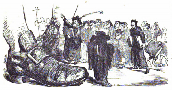[A Lilliputian orator addresses Gulliver]