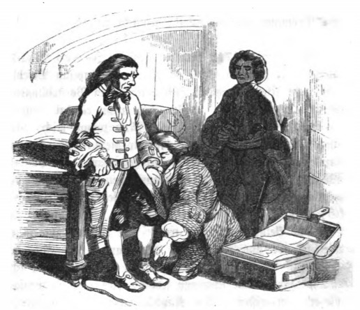 [Gulliver’s crew mutinied and chained him to his bed]