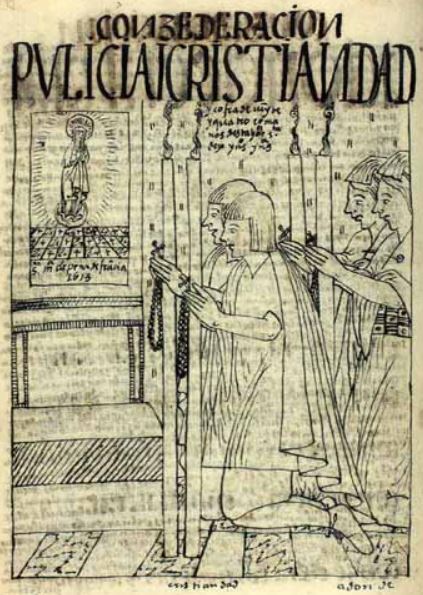 Pvlicia I Cristiandad y Cofrade Ueynte y Quatro Ermanos Desta Horden Santa de Yndios Yndias