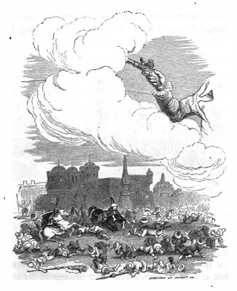 [Gulliver fires a pistol]