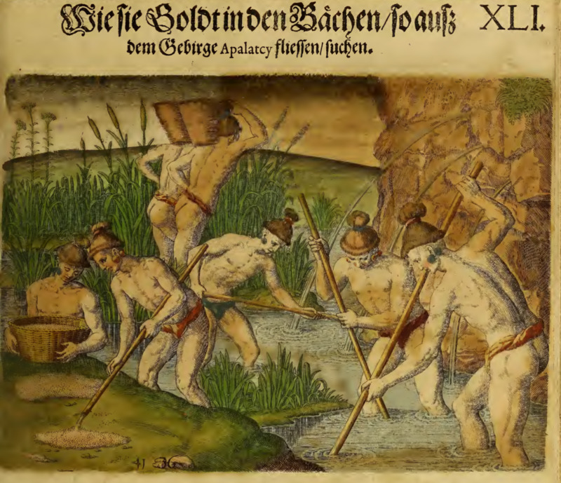 Wie sie Goldt in den Bächen, so auß dem Gebirge Apalatcy fliessen, suchen. XLI.