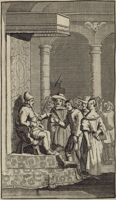 [Sancho Panza as judge at Barataria Island]