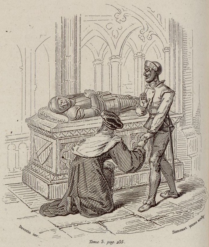 [Don Quixote and Montesinos at Durandarte's tomb]